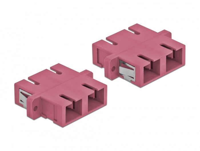 Delock LWL Kupplung SC Duplex Buchse zu SC Duplex Buchse Multimode 4 Stück violett