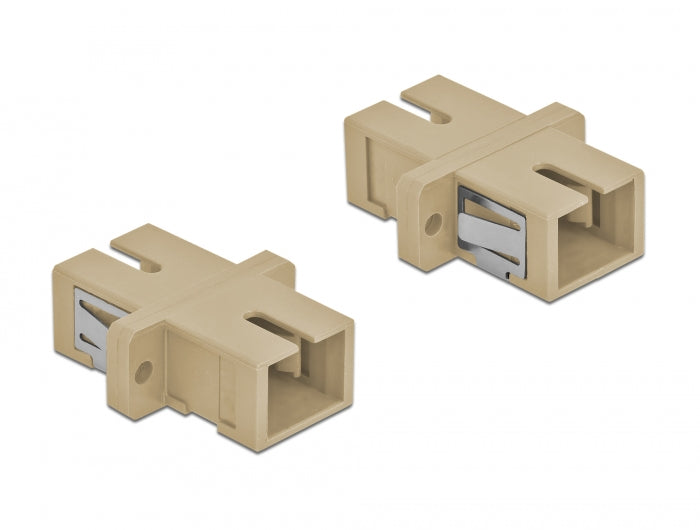 Delock LWL Kupplung SC Simplex Buchse zu SC Simplex Buchse Multimode 4 Stück beige