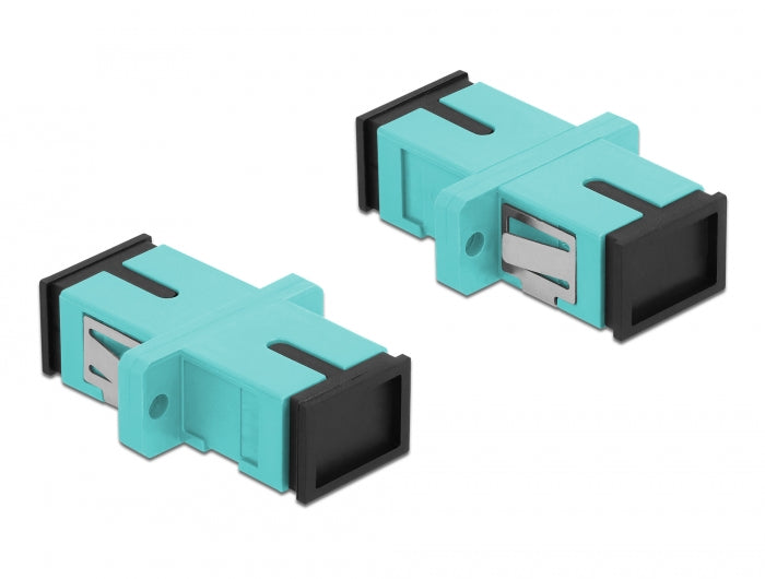 Delock LWL Kupplung SC Simplex Buchse zu SC Simplex Buchse Multimode 4 Stück hellblau