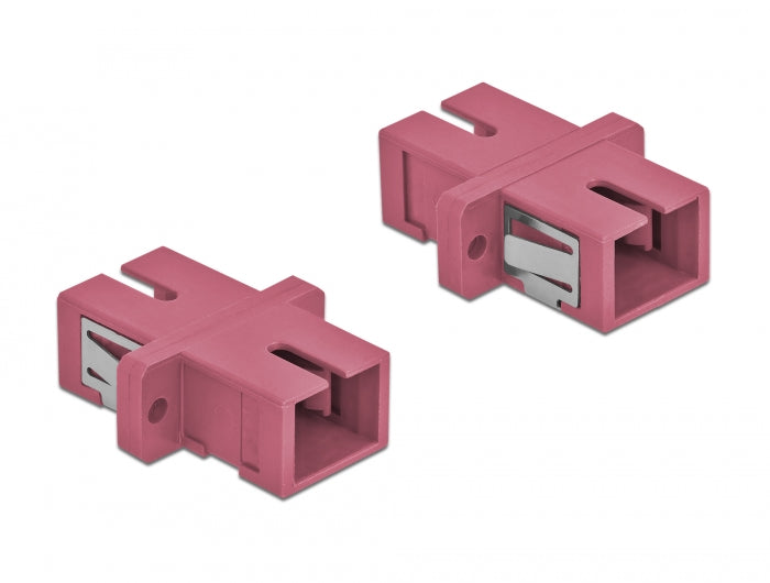 Delock LWL Kupplung SC Simplex Buchse zu SC Simplex Buchse Multimode 4 Stück violett