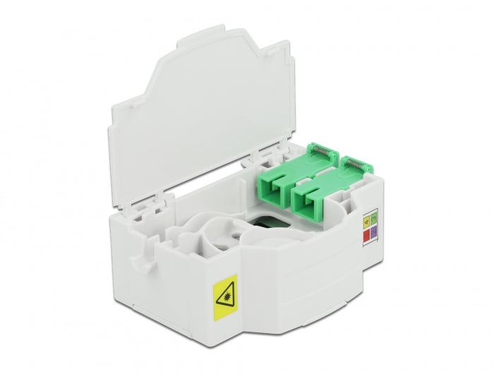 Delock LWL Anschlussdose für Hutschiene 4 x SC Simplex oder LC Duplex