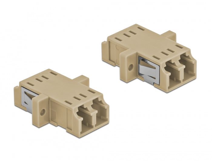 Delock LWL Kupplung LC Duplex Buchse zu LC Duplex Buchse Multimode 2 Stück beige