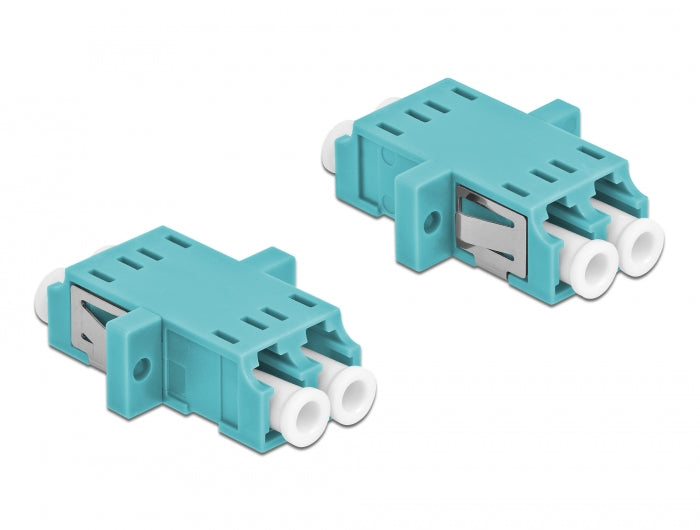 Delock LWL Kupplung LC Duplex Buchse zu LC Duplex Buchse Multimode 2 Stück hellblau