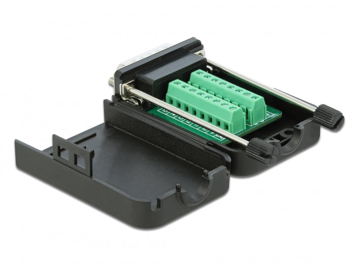 Delock D-Sub15 Stecker zu Terminalblock mit Gehäuse