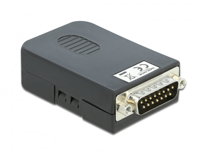 Delock D-Sub15 Stecker zu Terminalblock mit Gehäuse