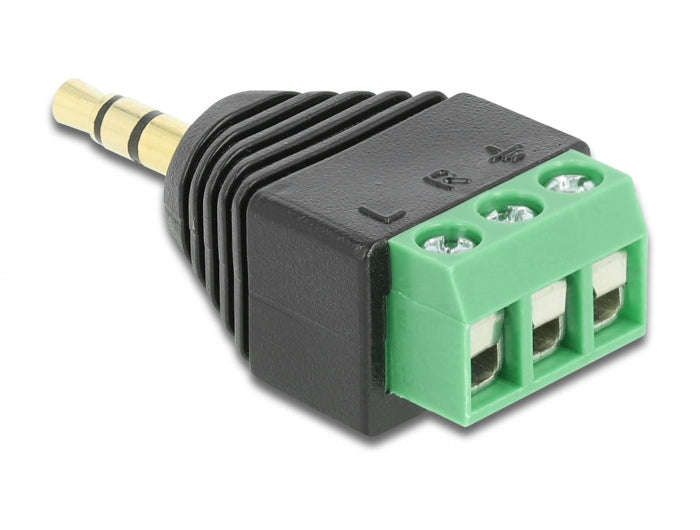 Delock Adapter Klinke Stecker 3,5 mm > Terminalblock 3 Pin