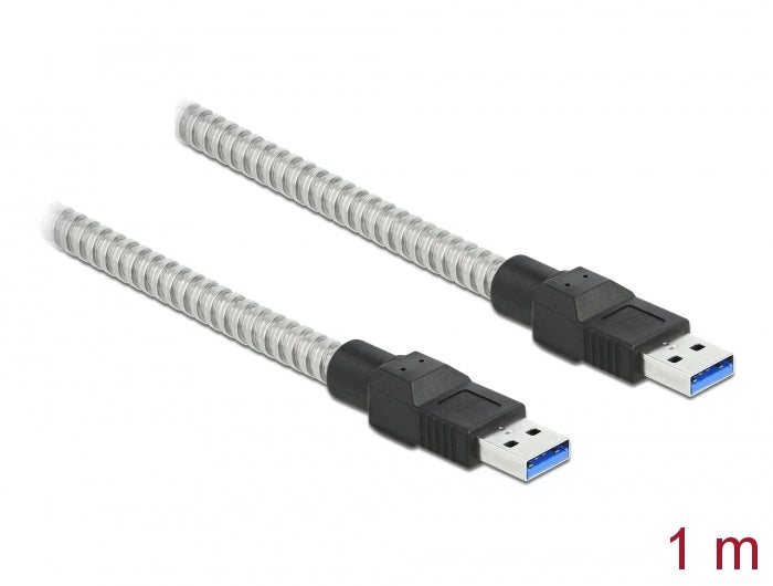 Delock USB 5 Gbps Kabel Typ-A Stecker zu Typ-A Stecker mit Metallmantel 1 m