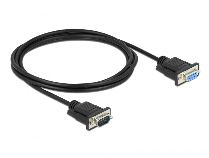 Delock RS-232 Kabel Seriell D-Sub9 Stecker zu Buchse mit schmalem Steckergehäuse 2 m