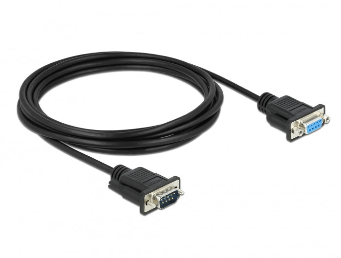 Delock RS-232 Kabel Seriell D-Sub9 Stecker zu Buchse mit schmalem Steckergehäuse 3 m