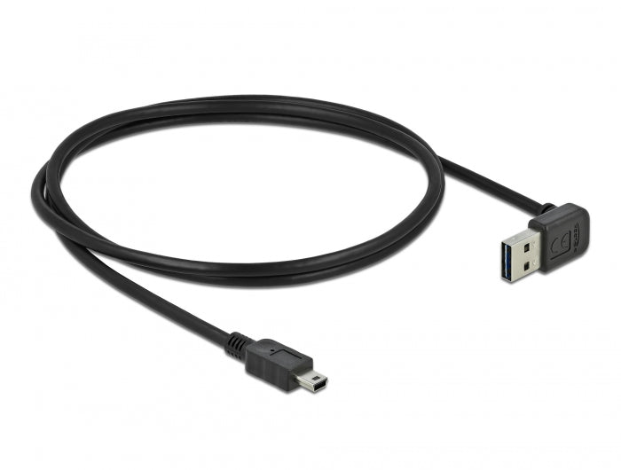 Delock Kabel EASY-USB 2.0 Typ-A Stecker gewinkelt oben / unten > USB 2.0 Typ Mini-B Stecker 1 m