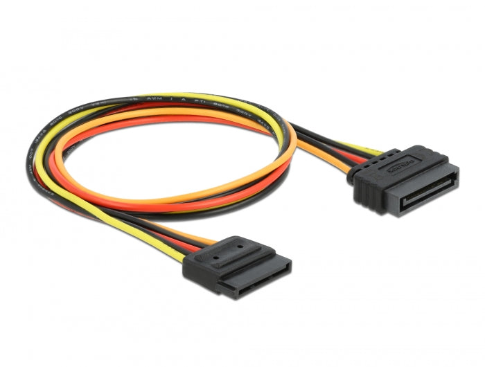 Delock Verlängerungskabel Power SATA 15 Pin Stecker > SATA 15 Pin Buchse 50 cm