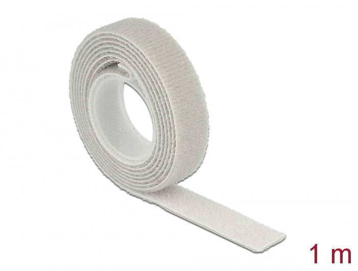 Delock Klettband auf Rolle L 1 m x B 13 mm grau