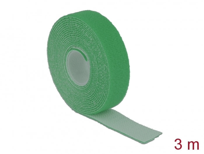 Delock Klettband auf Rolle L 3 m x B 20 mm grün