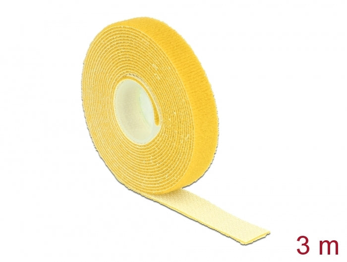Delock Klettband auf Rolle L 3 m x B 13 mm gelb
