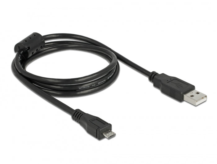 Delock USB 2.0 Kabel Typ-A Stecker zu USB 2.0 Micro-B Stecker 1 m schwarz