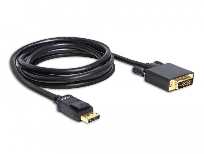 Delock Kabel DisplayPort 1.1 Stecker > DVI 24+1 Stecker Passiv 2 m schwarz