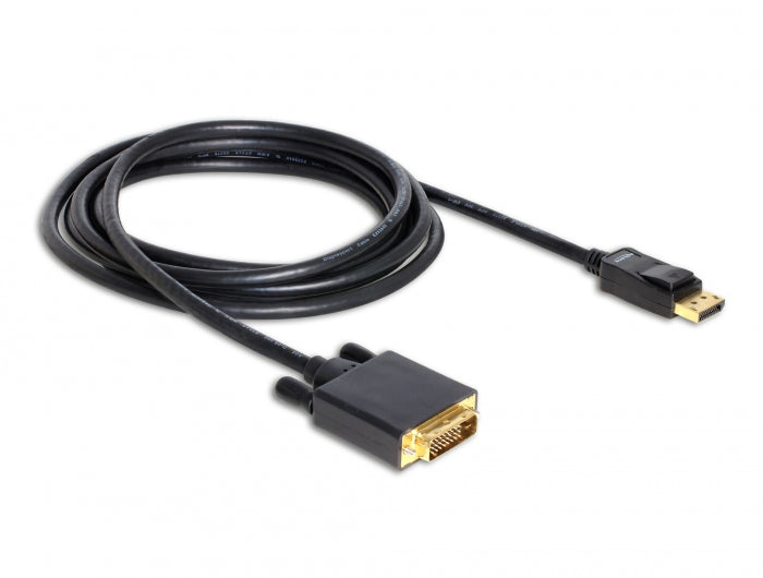Delock Kabel DisplayPort 1.1 Stecker > DVI 24+1 Stecker Passiv 3 m schwarz