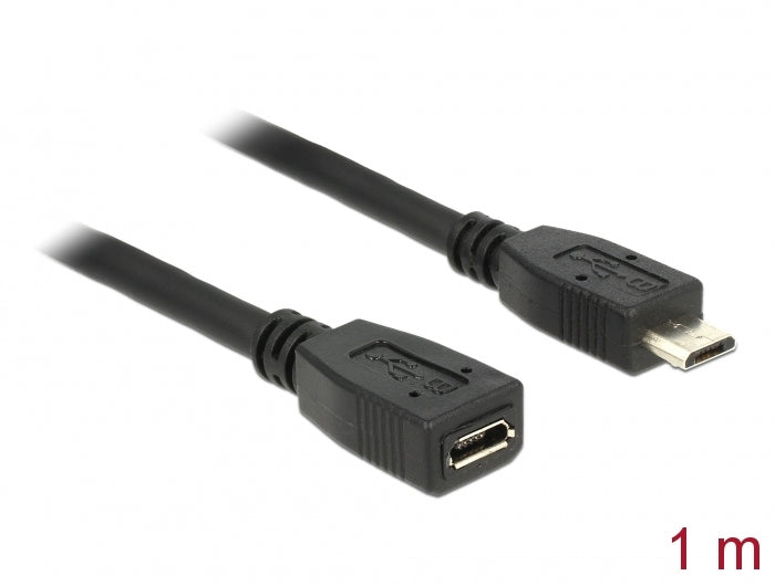 Delock Verlängerungskabel USB 2.0 Typ Micro-B Stecker > USB 2.0 Typ Micro-B Buchse 1 m