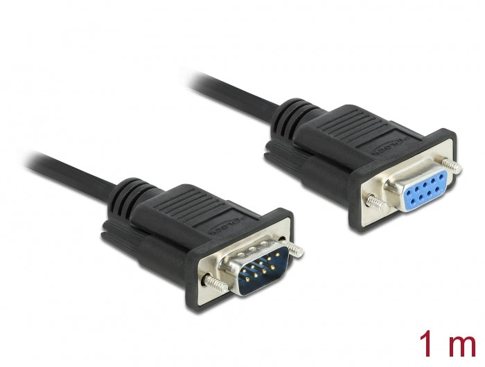 Delock RS-232 Kabel Seriell D-Sub 9 Stecker zu Buchse mit schmalem Steckergehäuse 1 m