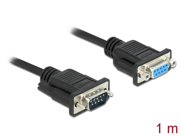 Delock RS-232 Kabel Seriell D-Sub9 Stecker zu Buchse mit schmalem Steckergehäuse 1 m