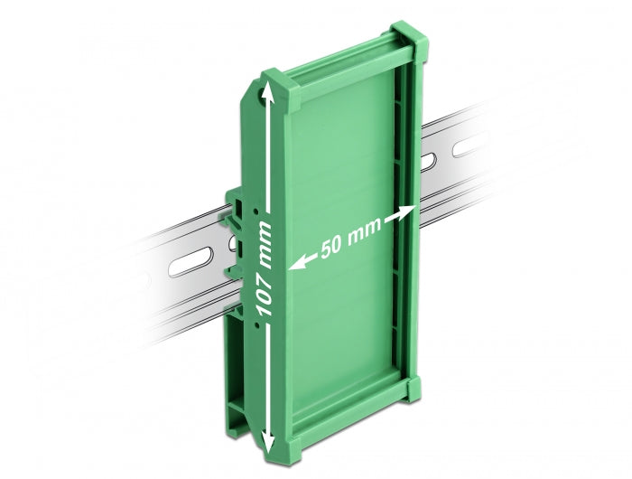 Delock Platinenhalterung (107 mm) für Hutschiene 5 cm lang