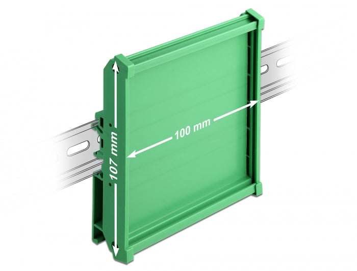 Delock Platinenhalterung (107 mm) für Hutschiene 10 cm lang