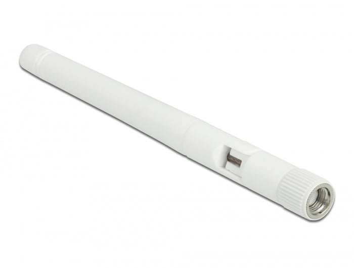 Delock WLAN 802.11 b/g/n Antenne RP-SMA Stecker 2 dBi omnidirektional mit Kippgelenk weiß