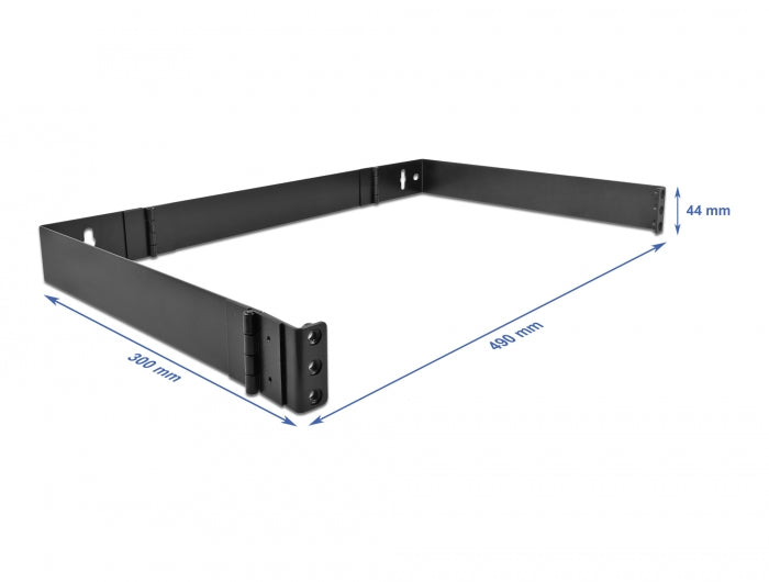 Delock 19″ Wandhalterung 1 HE faltbar schwarz