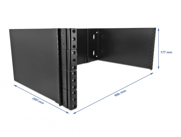 Delock 19″ Wandhalterung 4 HE faltbar schwarz