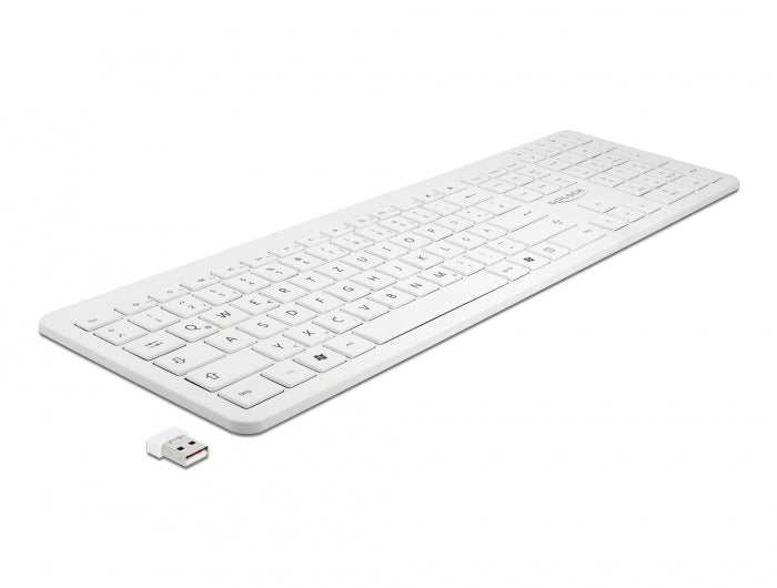 Delock USB Tastatur 2,4 GHz kabellos weiß (flach)