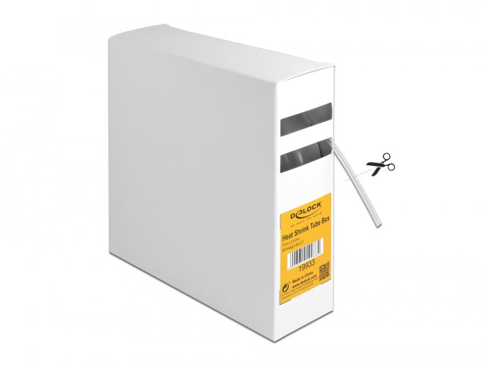 Delock Schrumpfschlauch Box, Schrumpfungsrate 2:1, 15 m x 2,4 mm transparent