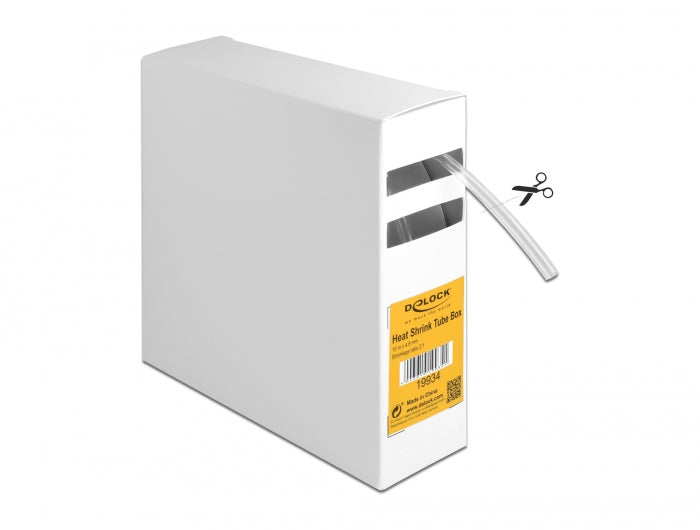 Delock Schrumpfschlauch Box, Schrumpfungsrate 2:1, 10 m x 4,8 mm transparent