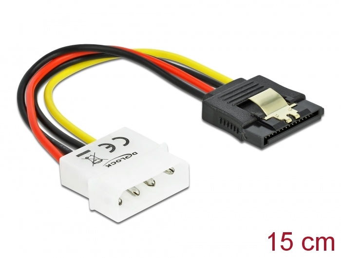 Delock Kabel Power SATA HDD > Molex 4 Pin Stecker mit Metall Clip - gerade