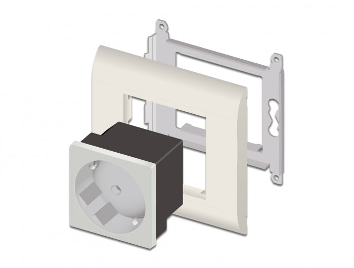 Delock Easy 45 Schutzkontakt-Steckdose 45°-Anordnung 45 x 45 mm 10 Stück