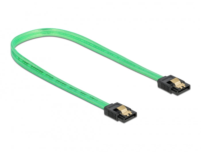 Delock SATA 6 Gb/s Kabel UV Leuchteffekt grün 50 cm