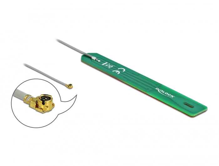 Delock LPWAN Antenne 880 - 960 MHz I-PEX Inc., MHF® I Stecker 2 dBi 1.13 7,5 cm PCB intern Klebemontage