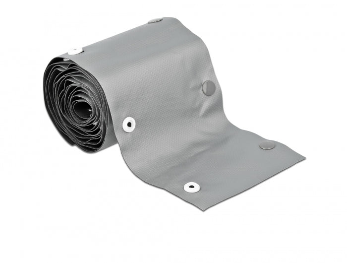 Delock Kabelschutzschlauch mit Knopfverschluss hitzebeständig 2 m x 20 mm grau / schwarz