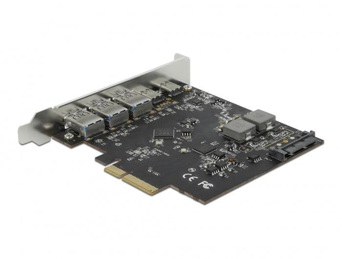 Delock PCI Express x4 Karte zu 2 x USB Type-C™ + 3 x USB Typ-A - SuperSpeed USB 10 Gbps