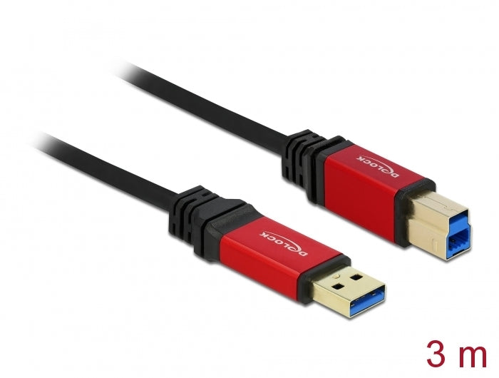 Delock USB 5 Gbps Kabel Typ-A Stecker zu USB 5 Gbps Typ-B Stecker 3 m Premium