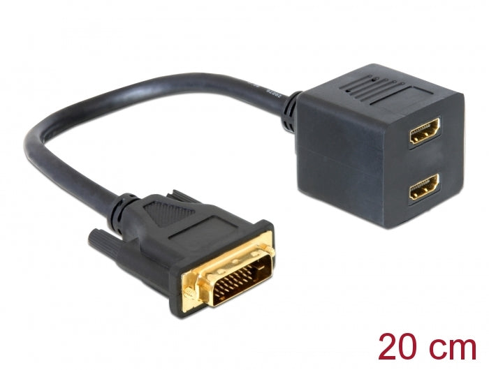 Delock Adapter DVI 24+1 Stecker zu 2 x HDMI Buchse