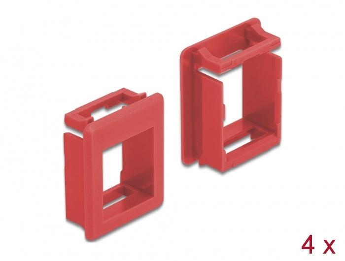 Delock Keystone Halterung für Gehäuse 4 Stück rot