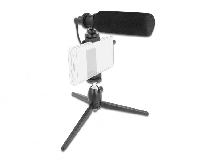 Delock Vlog Shotgun Mikrofon Set für Smartphones und DSLR Kameras