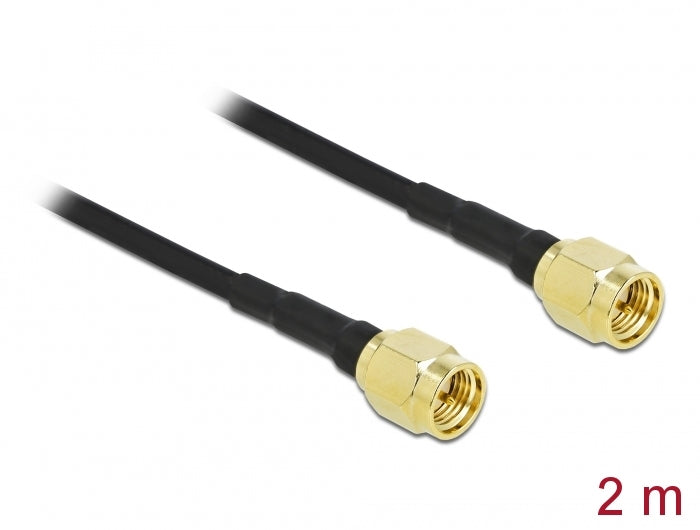 Delock Antennenkabel SMA Stecker zu SMA Stecker LMR/CFD100 2 m low loss