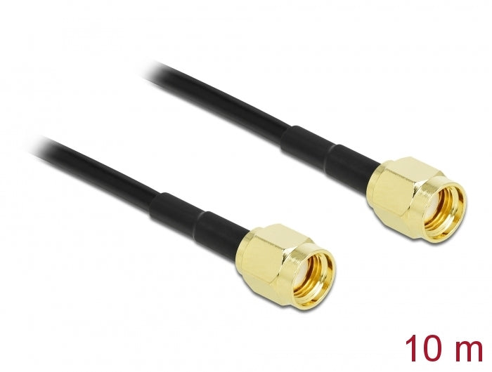 Delock Antennenkabel RP-SMA Stecker zu RP-SMA Stecker LMR/CFD100 10 m low loss
