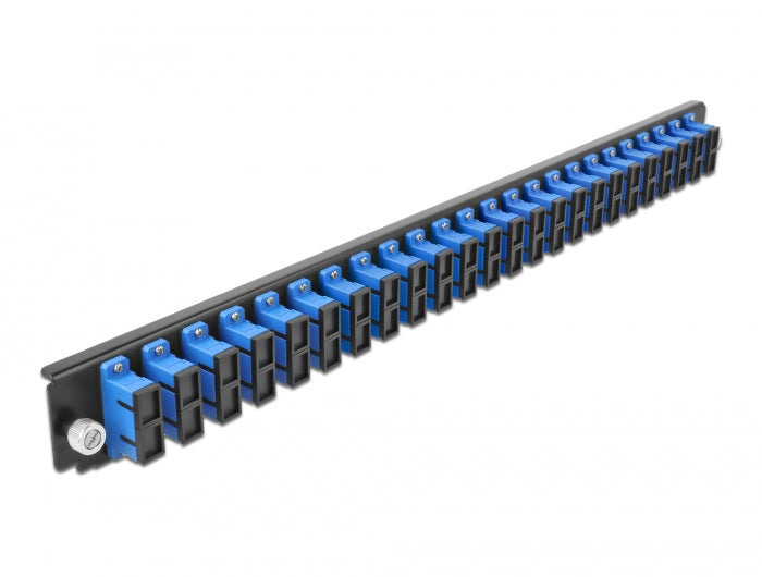 Delock 19″ LWL Spleißbox Frontblende 24 Port SC Duplex blau