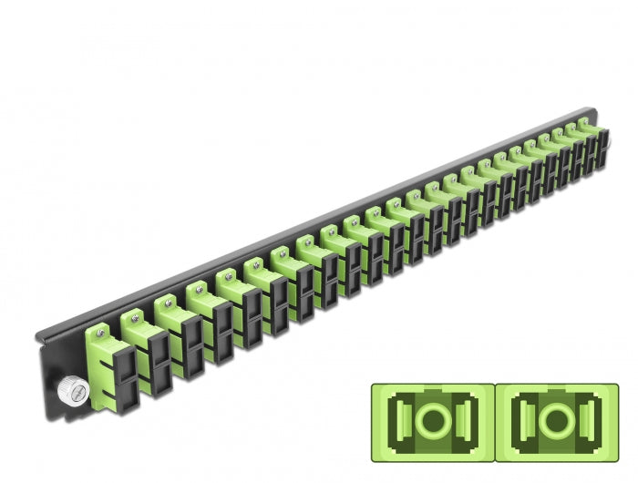 Delock 19″ LWL Spleißbox Frontblende 24 Port SC Duplex lindgrün