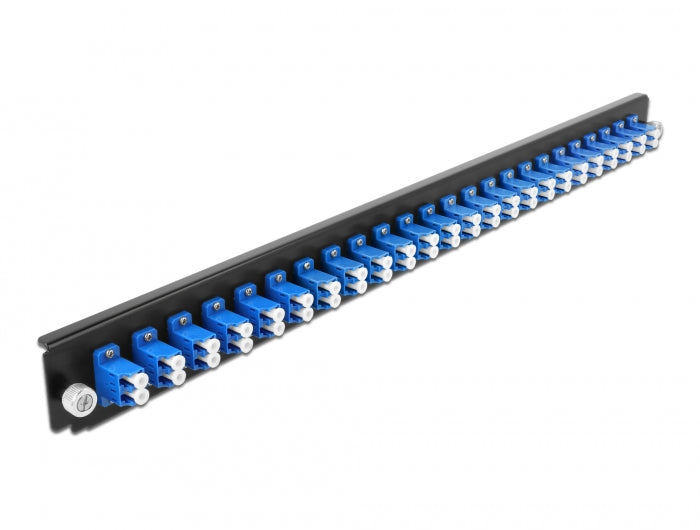 Delock 19″ LWL Spleißbox Frontblende 24 Port LC Duplex blau