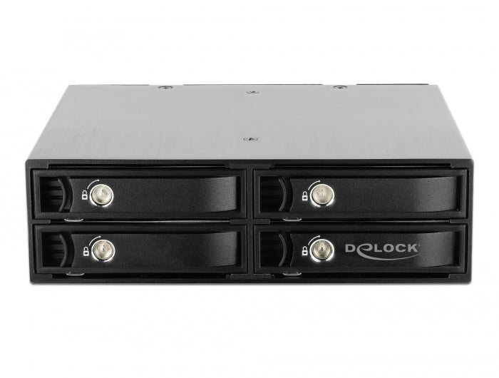Delock 5.25″ Wechselrahmen für 4 x 2.5″ U.2 NVMe SSD mit abschließbaren Trays