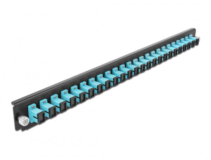 Delock 19″ LWL Spleißbox Frontblende 24 Port SC Simplex aqua