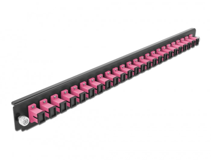 Delock 19″ LWL Spleißbox Frontblende 24 Port SC Simplex violett